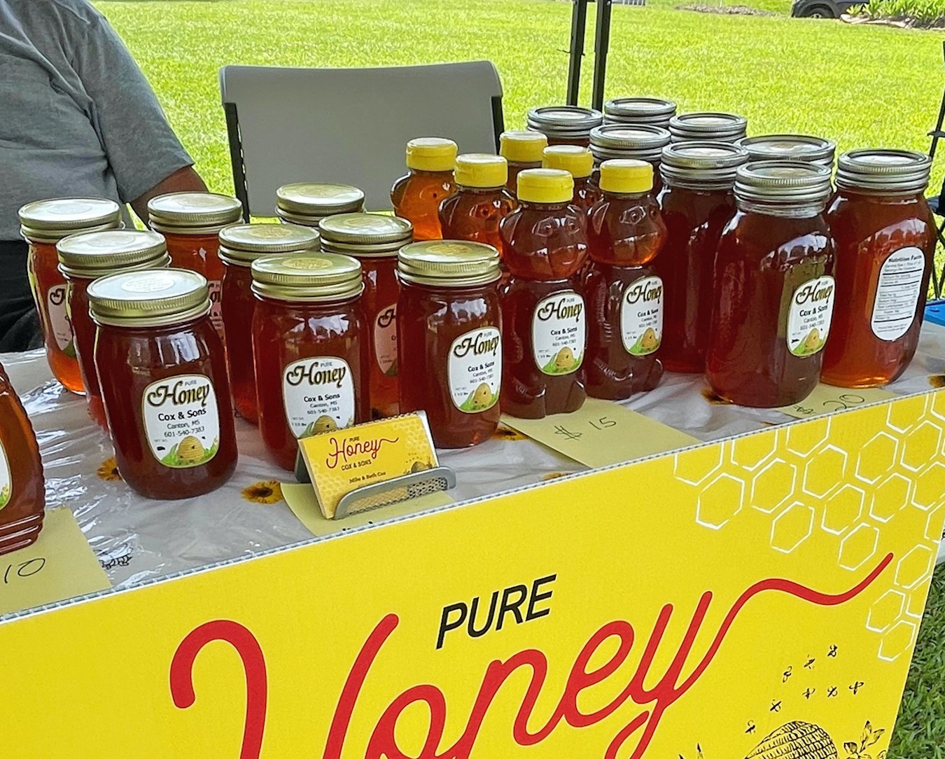 Local honey is one of a number of items available for sale at the Madison Farmers Market.